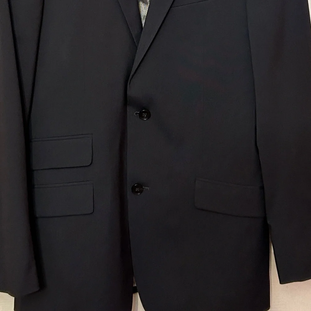 Marc Ecko Black Suit Blazer size 38L 2 button closure businessman office